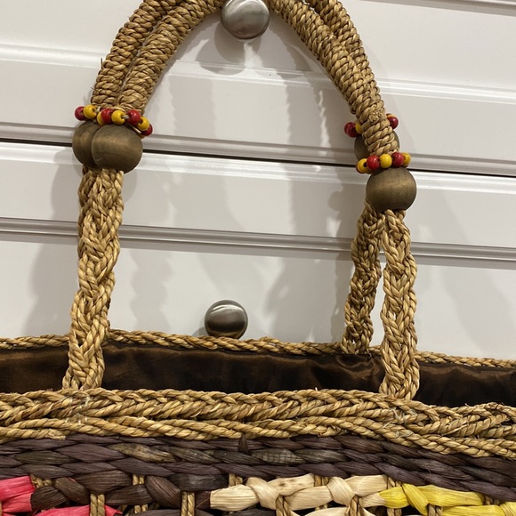 Large Sun N Sand Straw Bag Tote - Picture 2 of 12